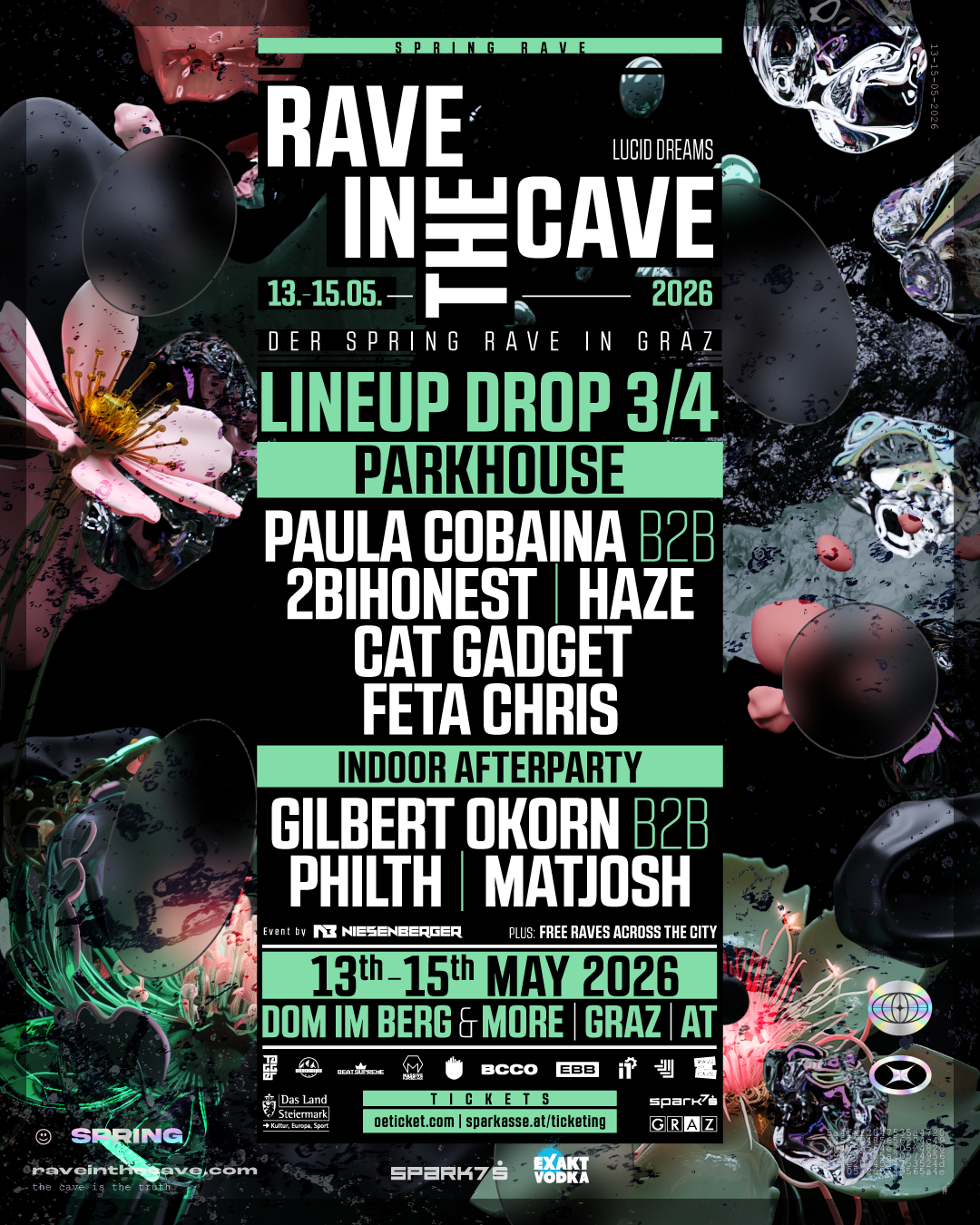 RAVE IN THE CAVE 2026 - Spring Edition - Weekender - 13. -15. May 2026 - Dom Im Berg & More - Parkhouse Lineup