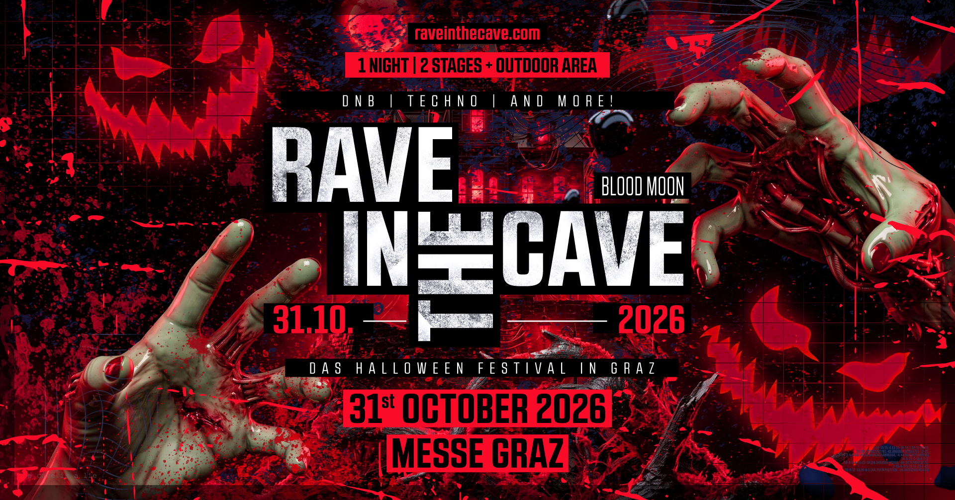 Rave In The Cave 2026 - Halloween - Blood Moon - Der Halloween Rave In Graz - 31. October 2026 - Die größte Halloween Party Österreichs